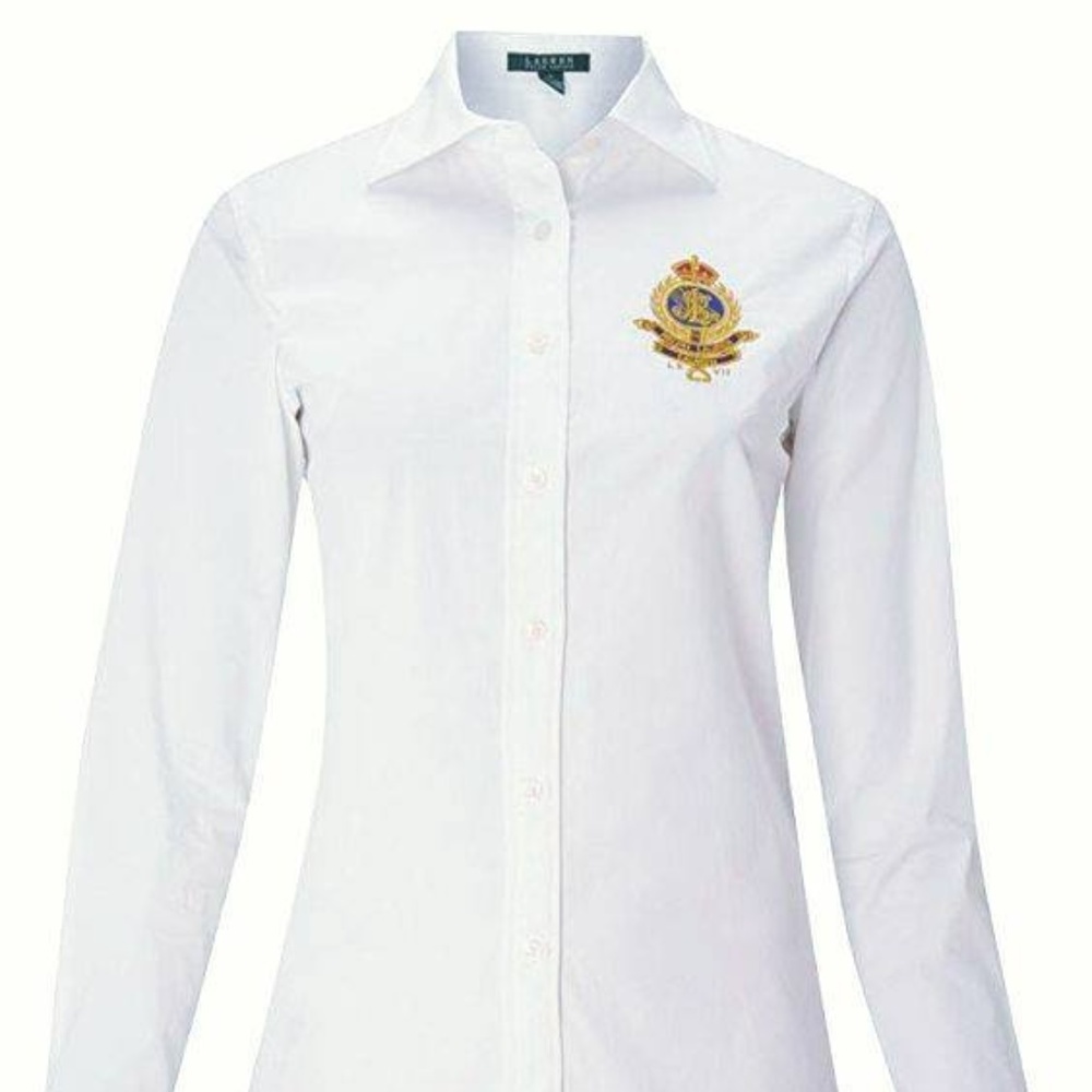 Ralph Lauren White Long Sleeved Button Down Shirt